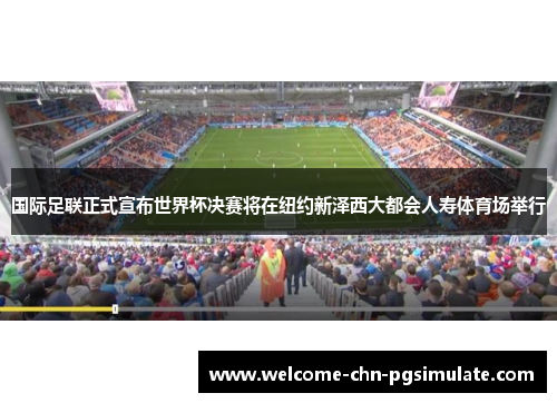 国际足联正式宣布世界杯决赛将在纽约新泽西大都会人寿体育场举行